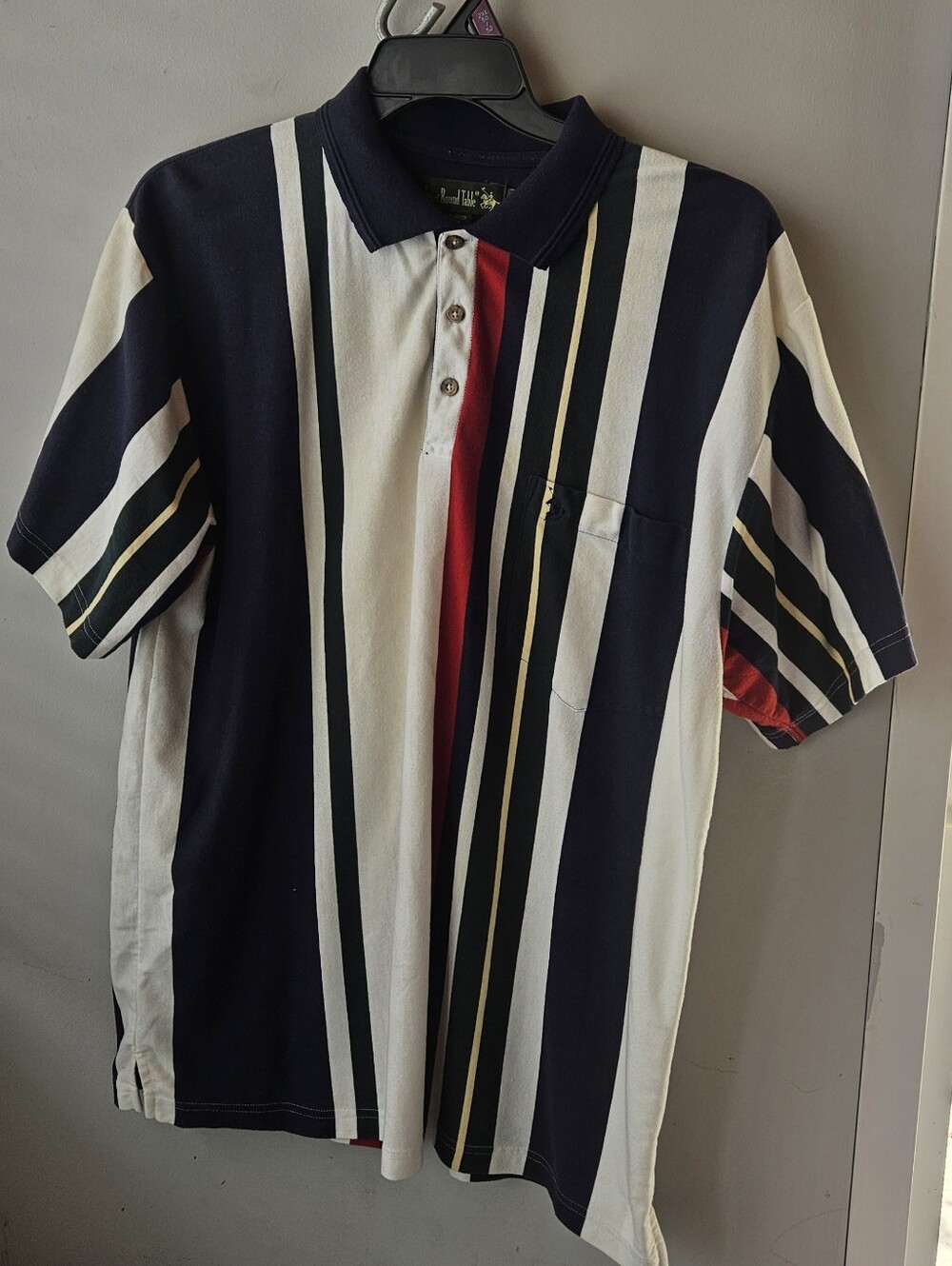 Vintage 90s Knights Of The Round Table Polo Shirt Mens XL Striped Short Sleeve
